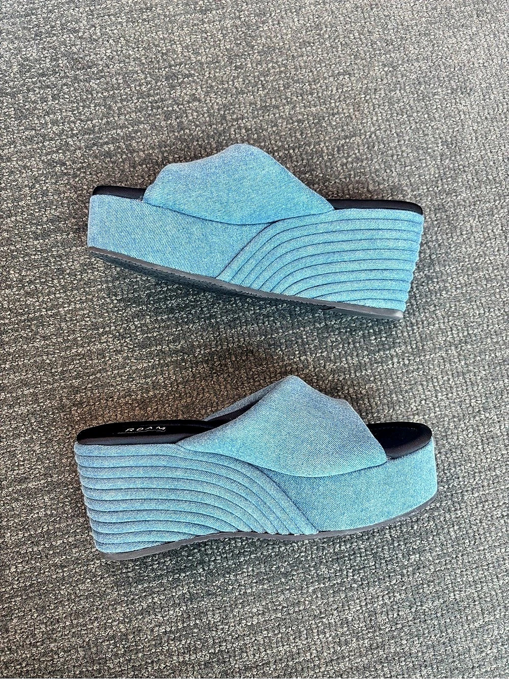 ROME Wedge Mules in Blue